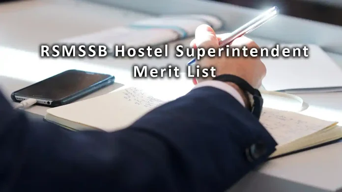 RSMSSB Hostel Superintendent Merit List